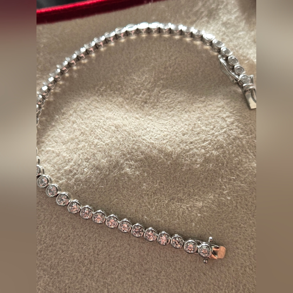 14k gold CZ tennis bracelet